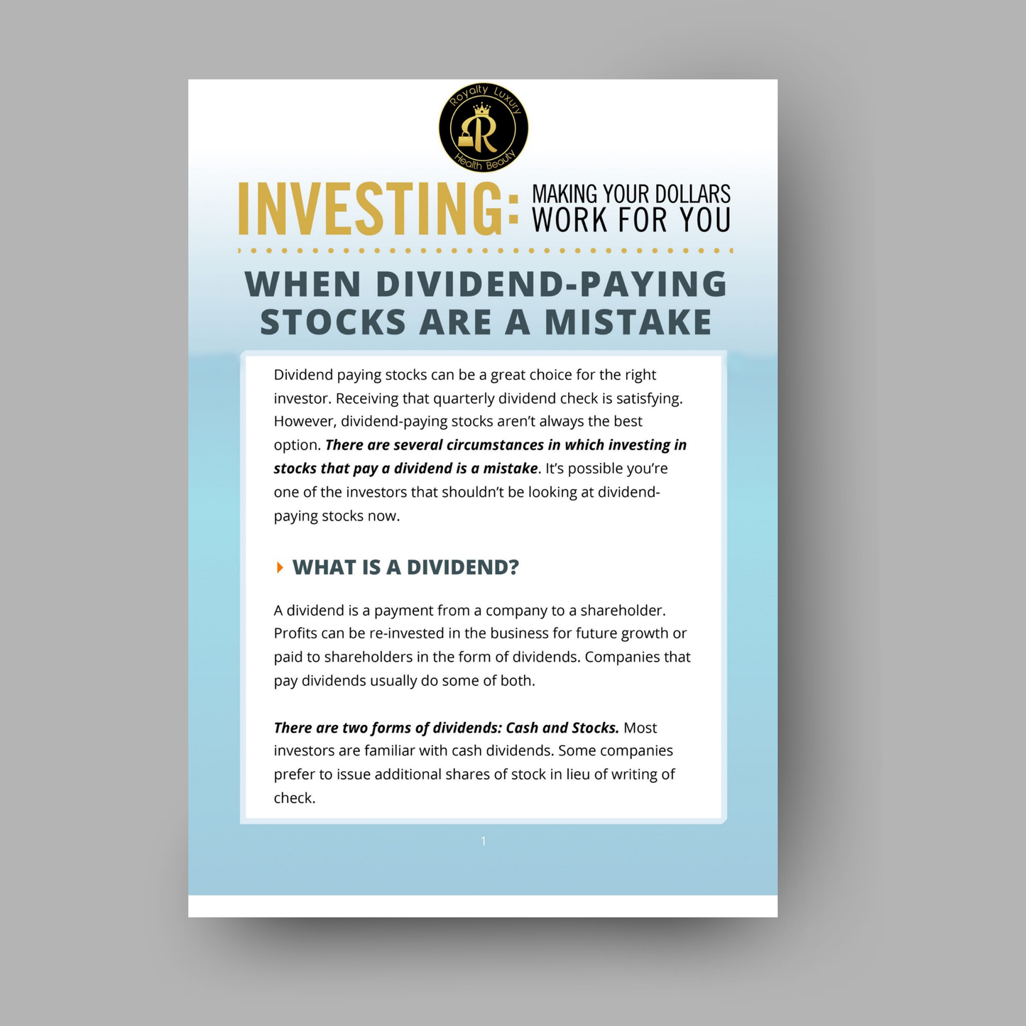Investing Making Your Dollars Work For You