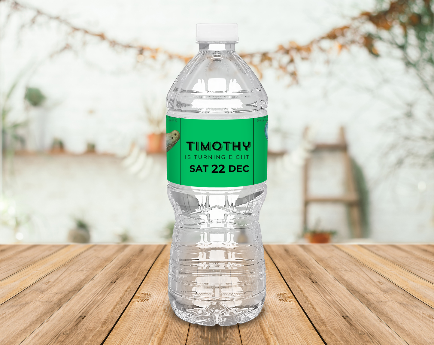 8th Birthday Water Bottle Label