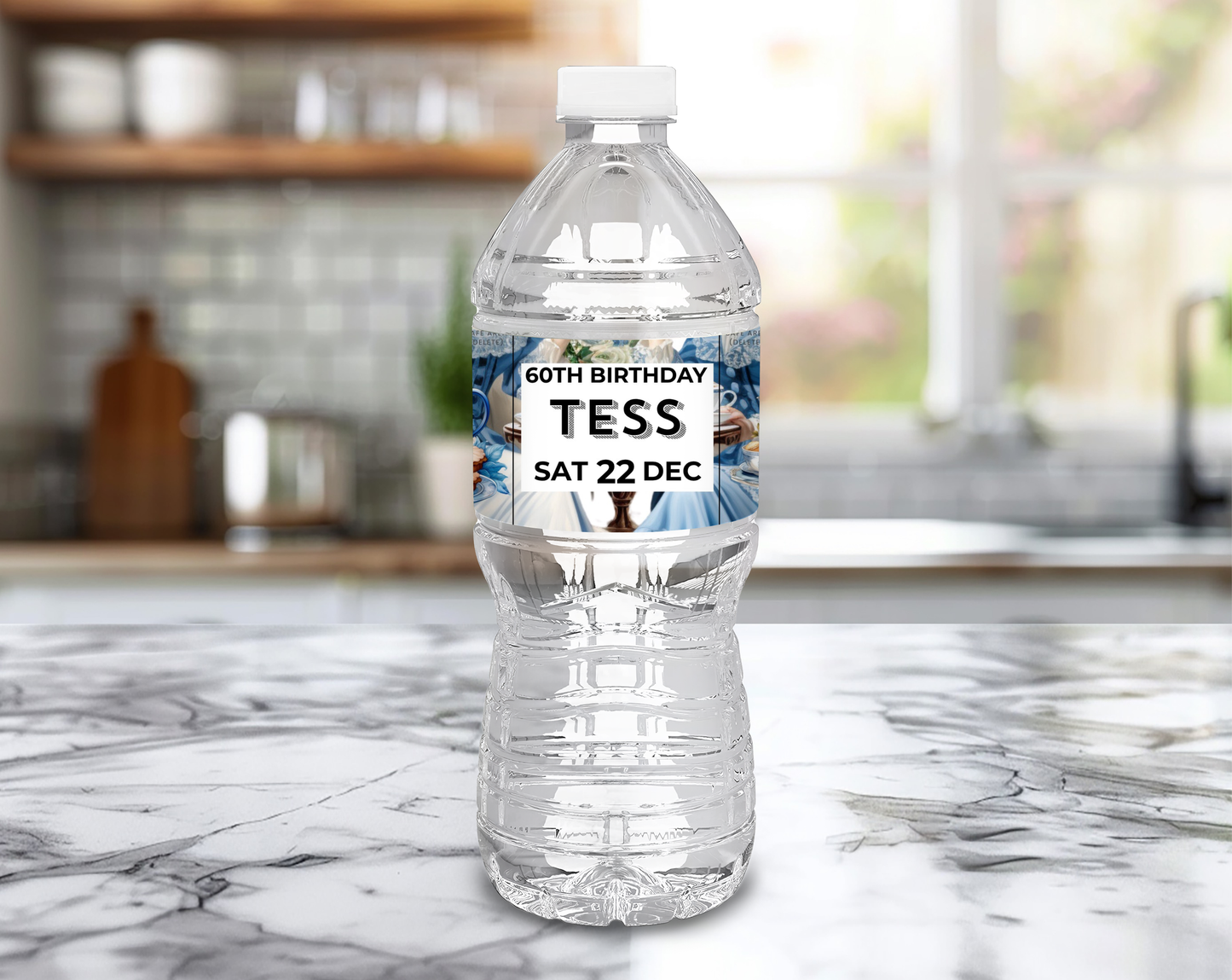 60th Birthday Water Bottle Label Female
