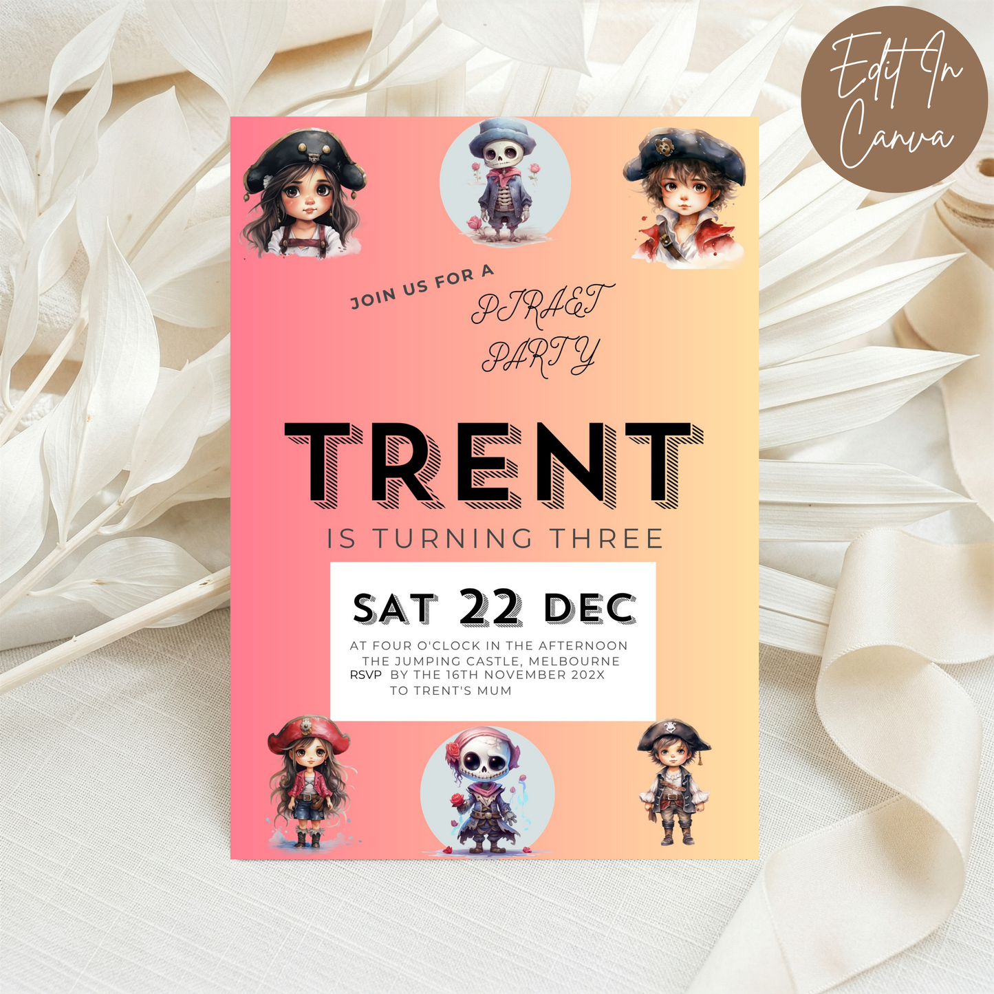 3rd Birthday Invitation Male