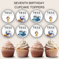 7th Birthday Cupcake Toppers Girl