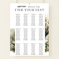 Baptism Seating Chart Male