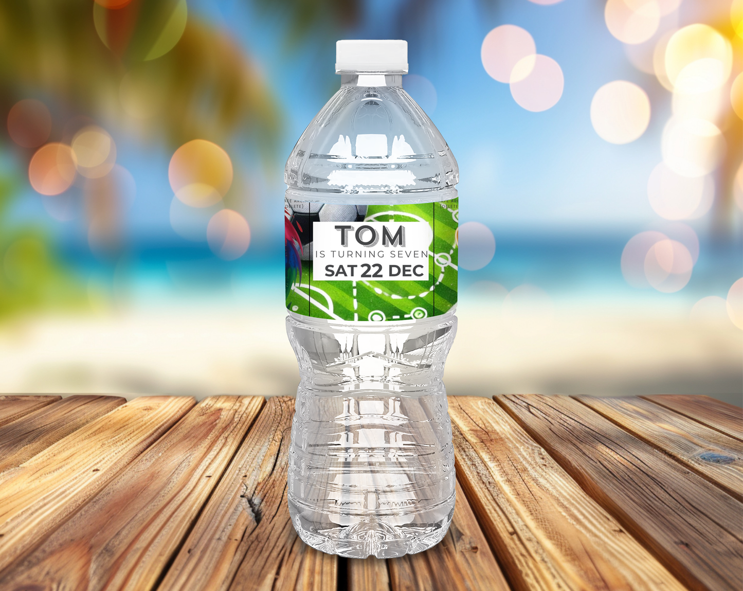 7th Birthday Water Bottle Label Male