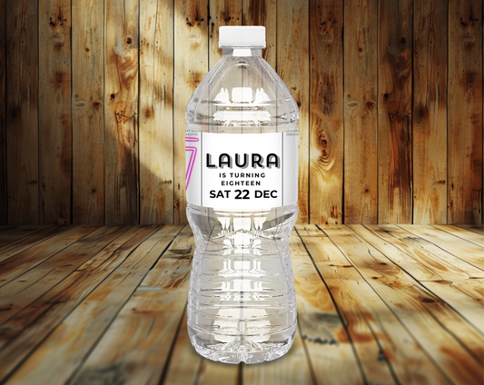 18th Birthday Water Bottle Label