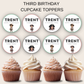 3rd Birthday Boy Cupcake Toppers