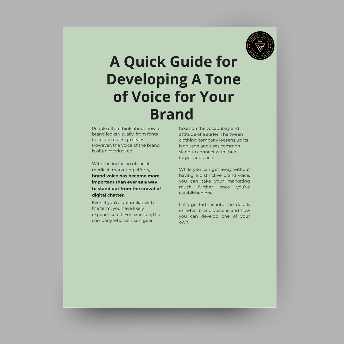 A Quick Guide For Developing A Tone of Voice For Your Brand