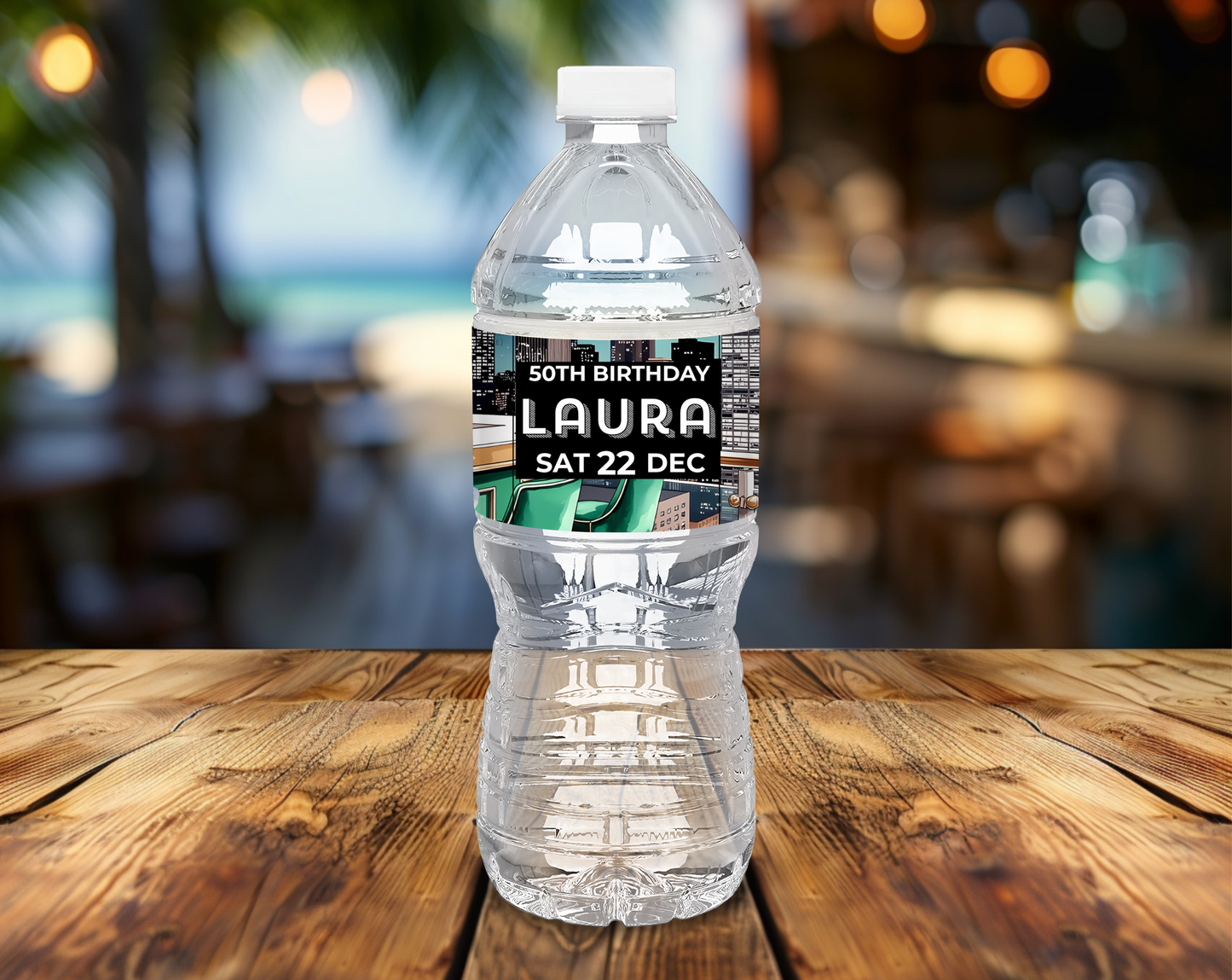 50th Birthday Water Bottle Label