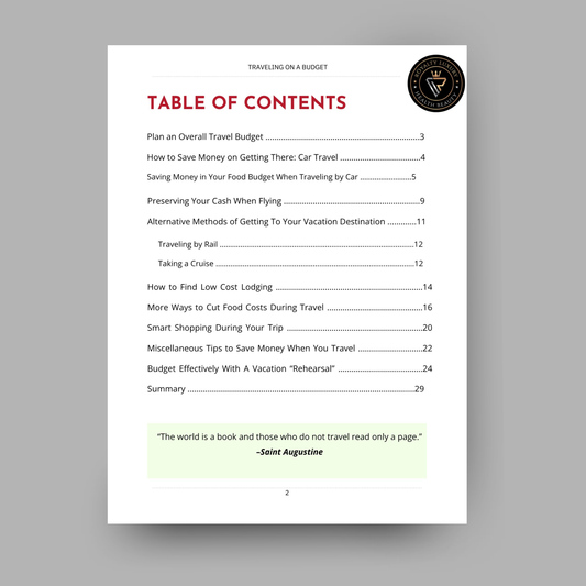Travelling On A Budget Ebook