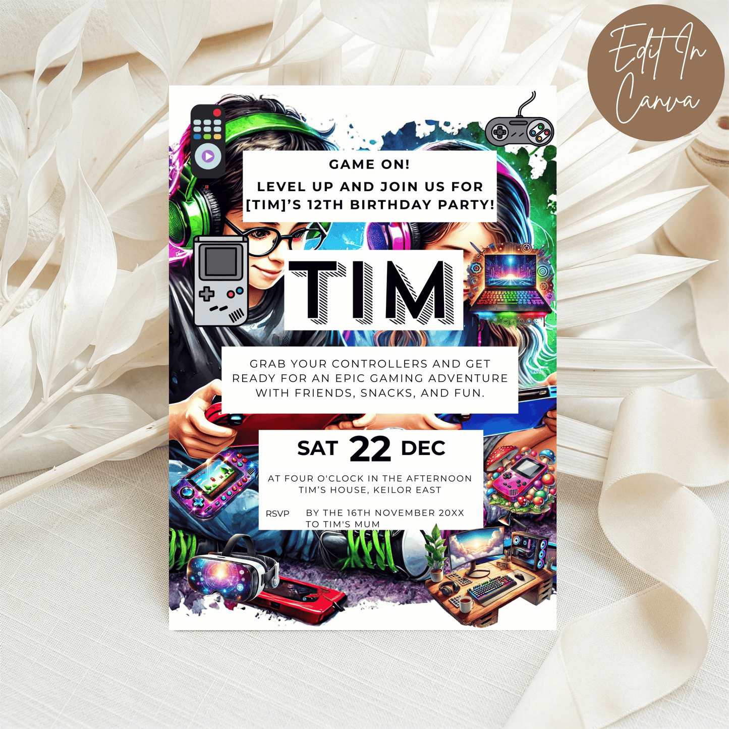 12th Birthday Invitation
