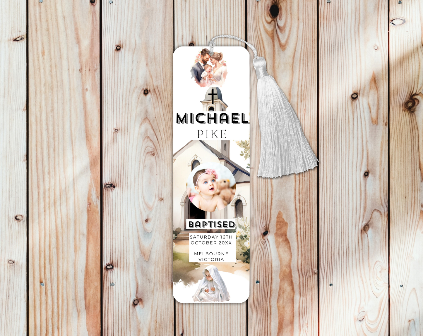 Baptism Bookmarks Male