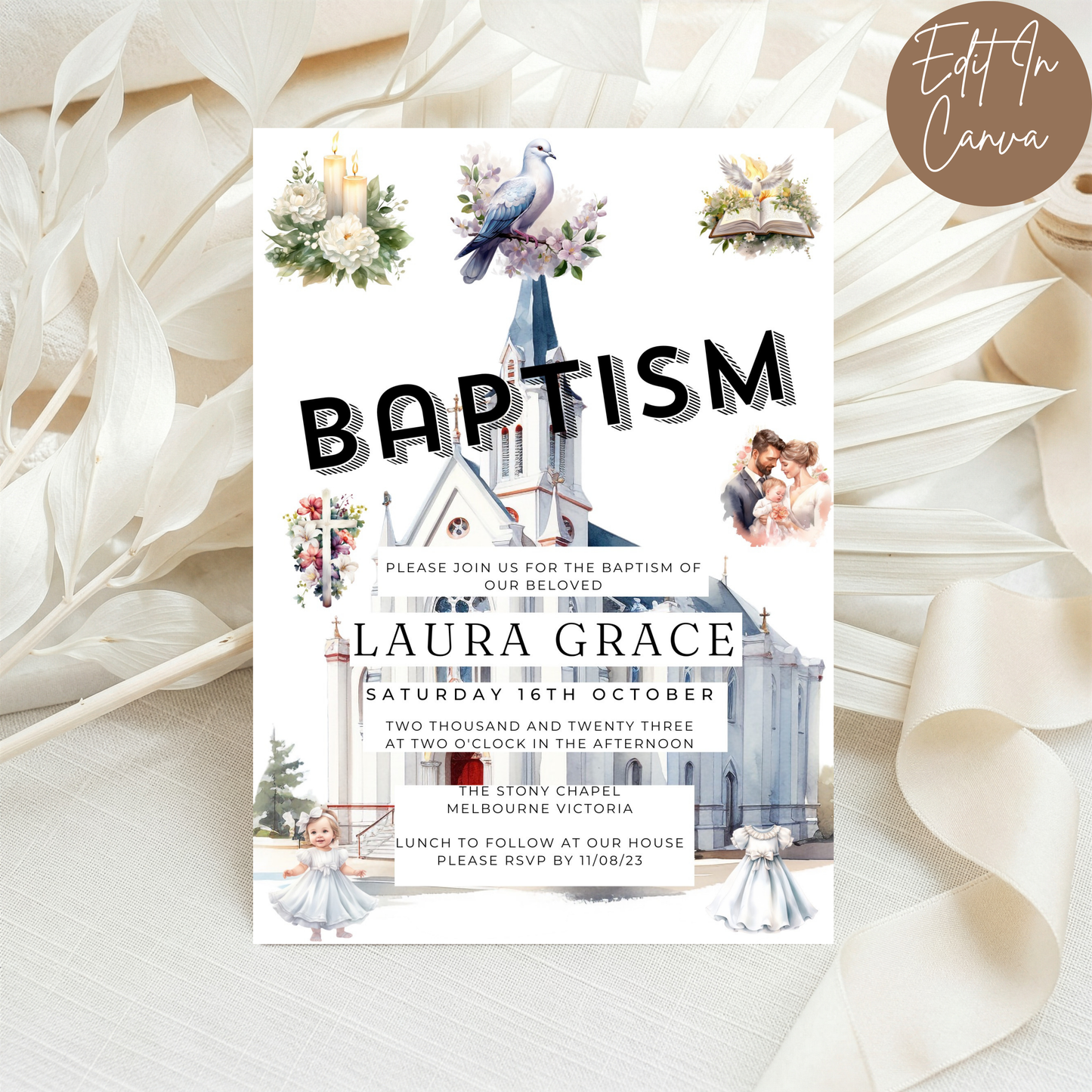 Baptism Invitation Female