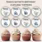 60th Birthday Cupcake Toppers Girl