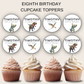 8th Birthday Cupcake Toppers Boy