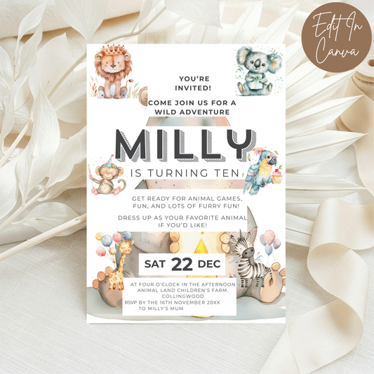 10th Birthday Invitation Female