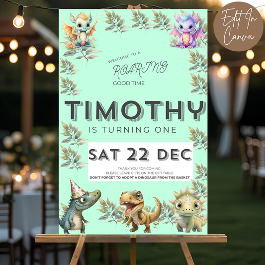 1st Birthday Welcome Sign Male