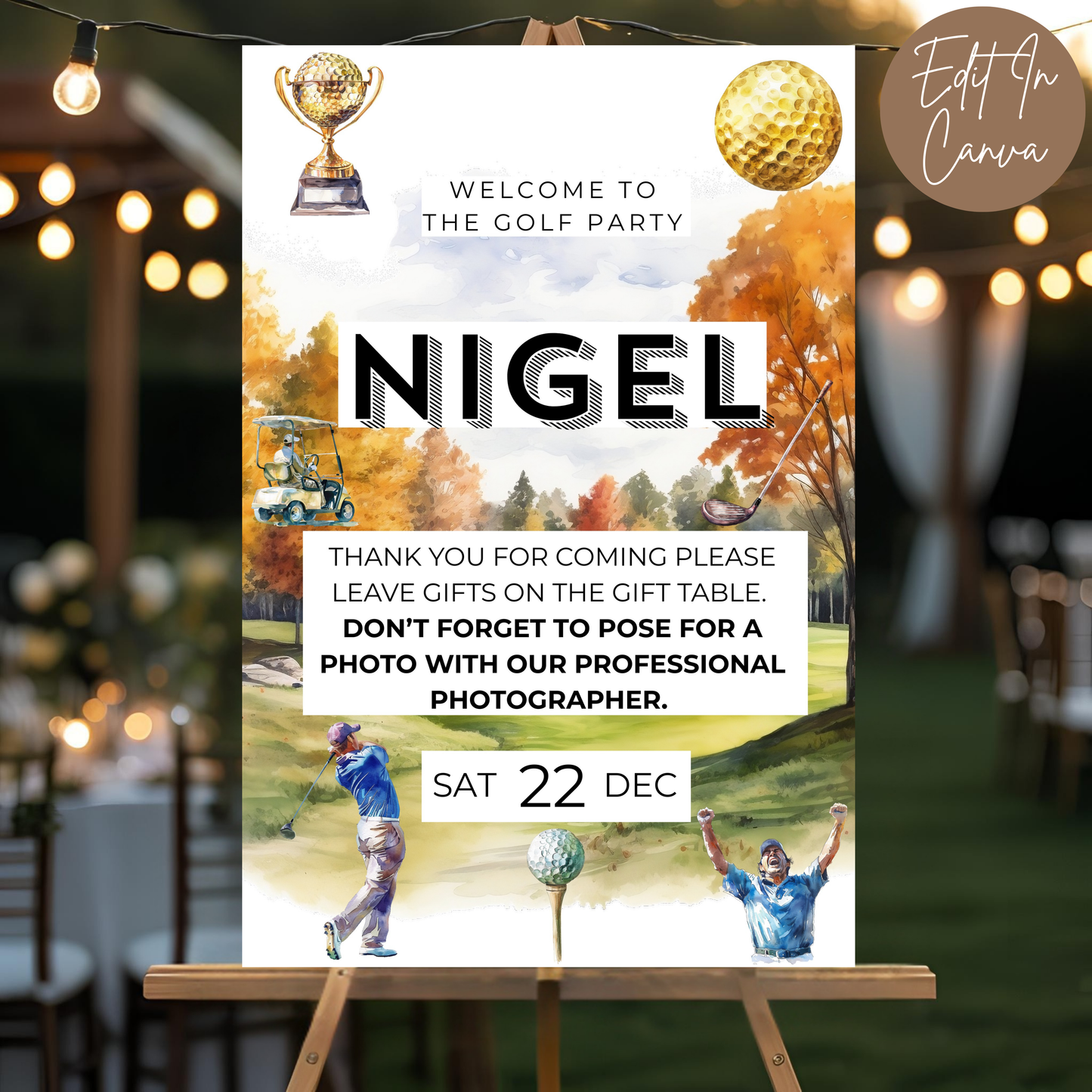 60th Birthday Welcome Sign Male