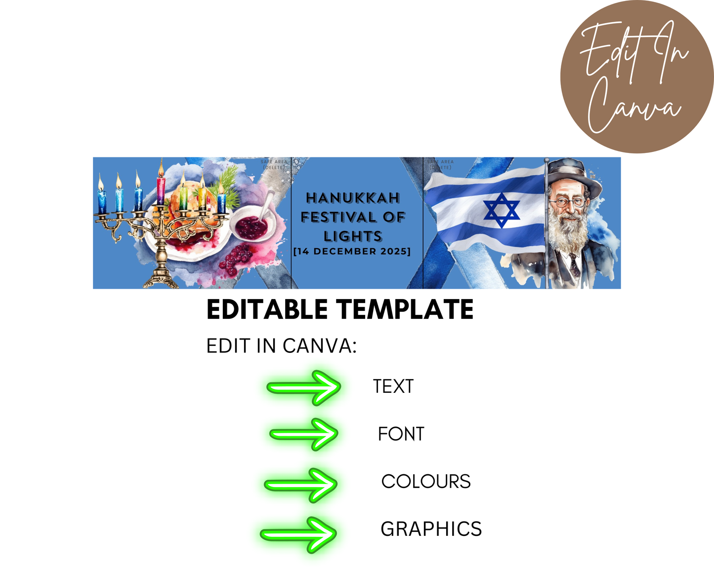 Hanukkah Water Bottle Label