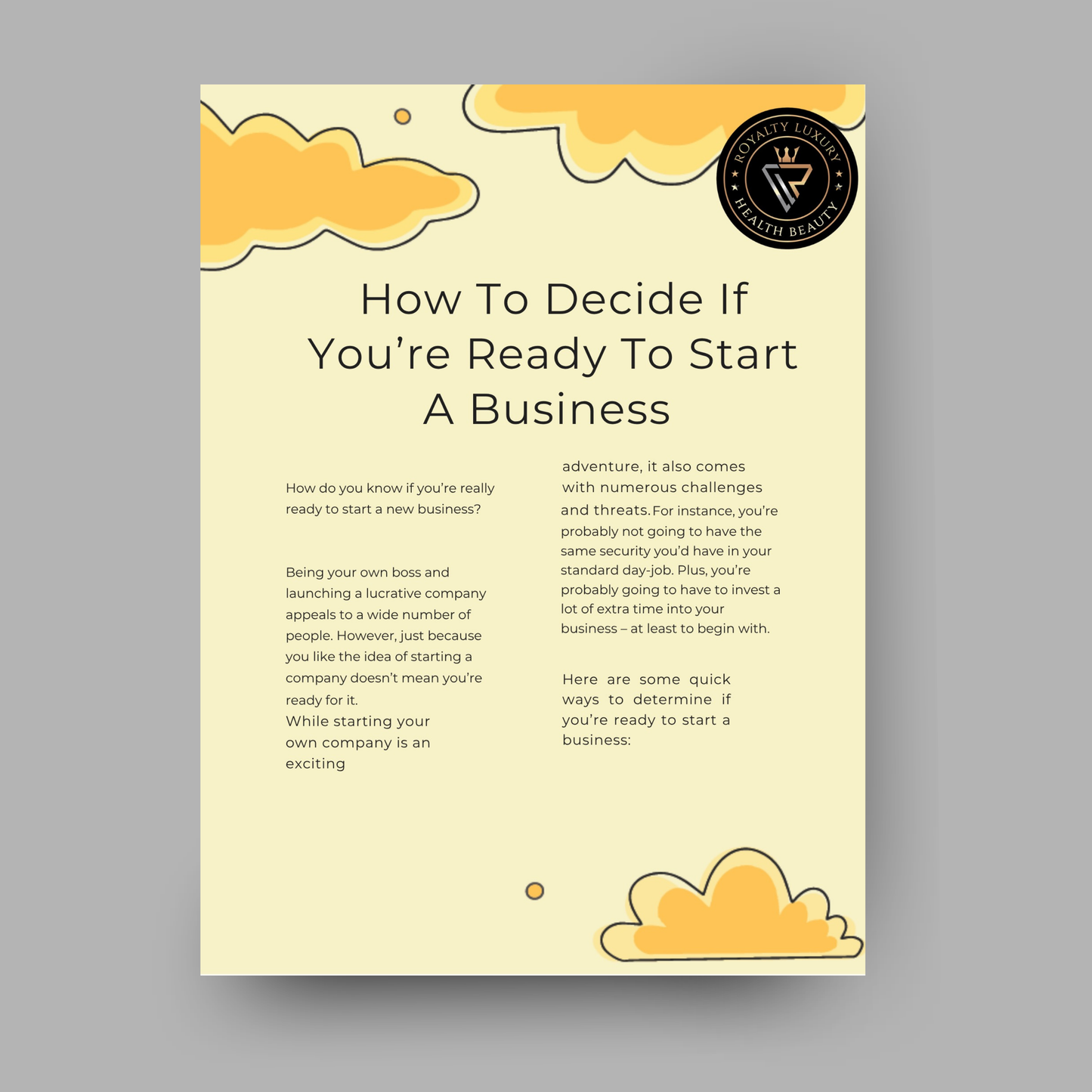 How To Decide If You're Ready To Start A Business