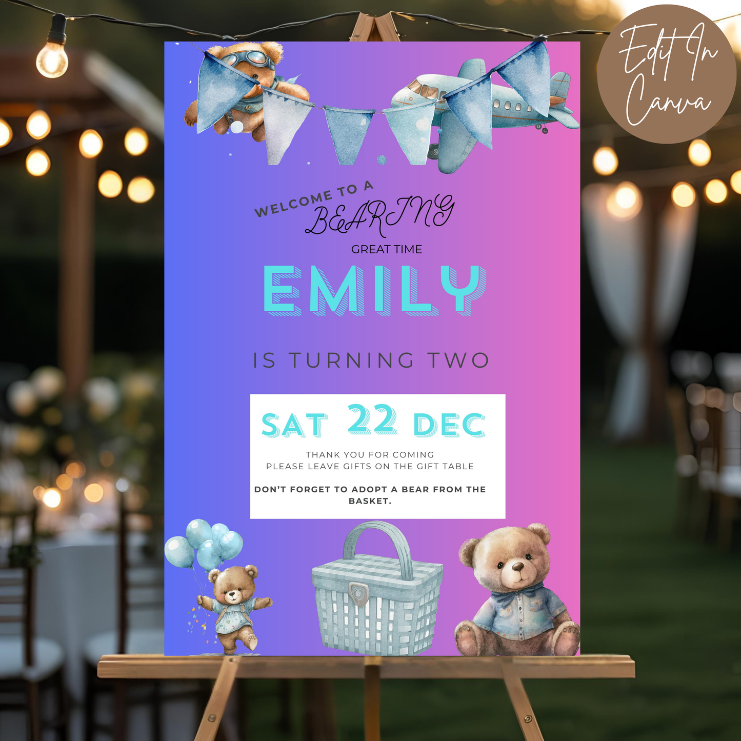 2nd Birthday Welcome Sign Female