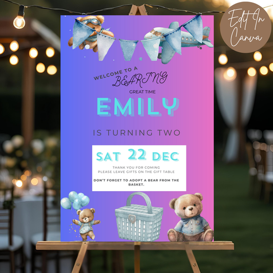 2nd Birthday Welcome Sign Female