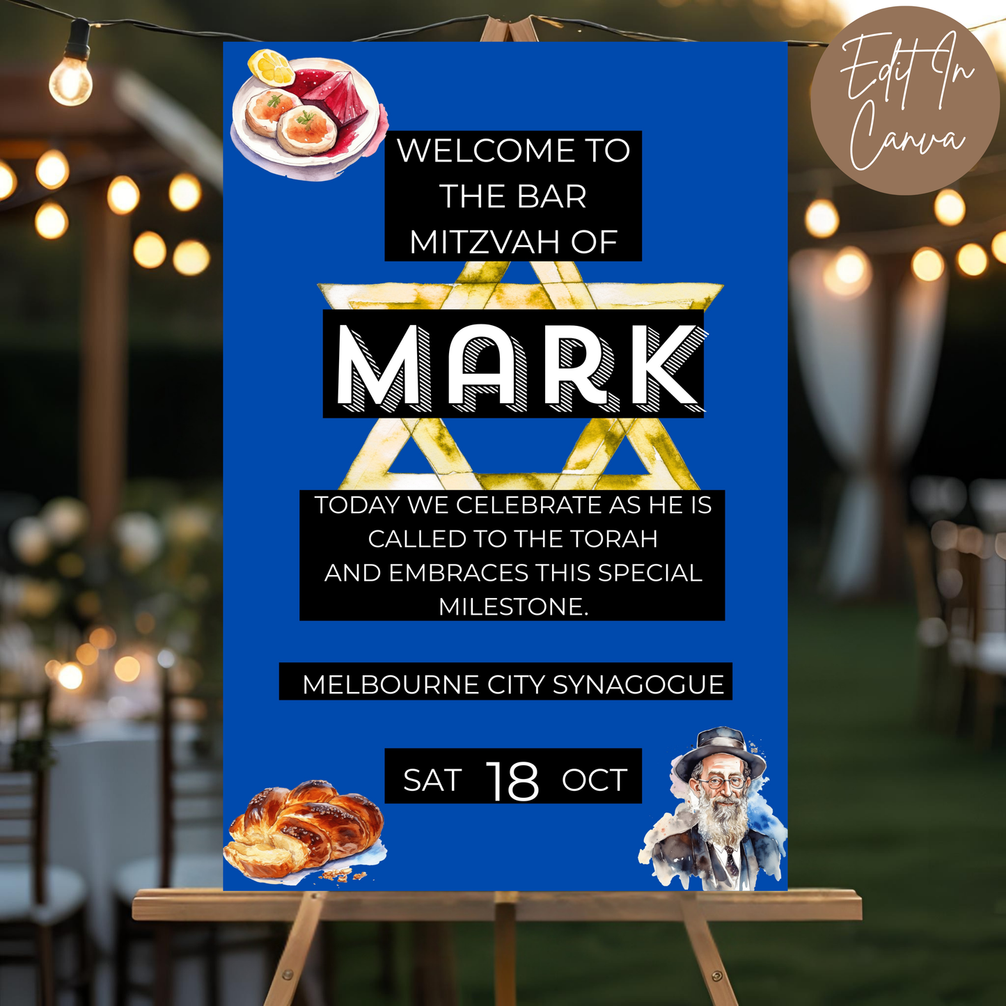 Bar Mitzvah Welcome Sign