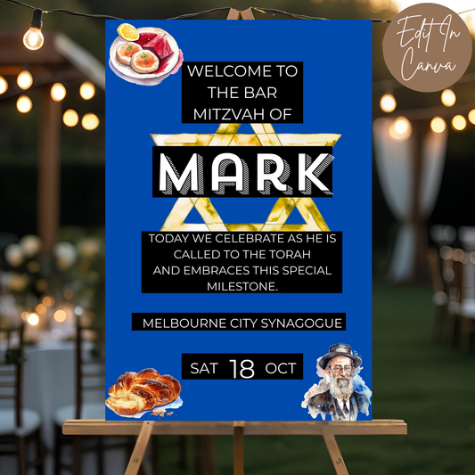 Bar Mitzvah Welcome Sign