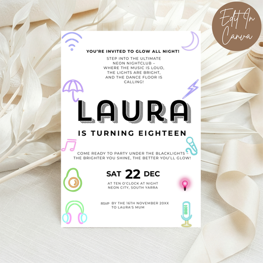 18th Birthday Invitation Female