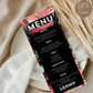 18th Birthday Menu