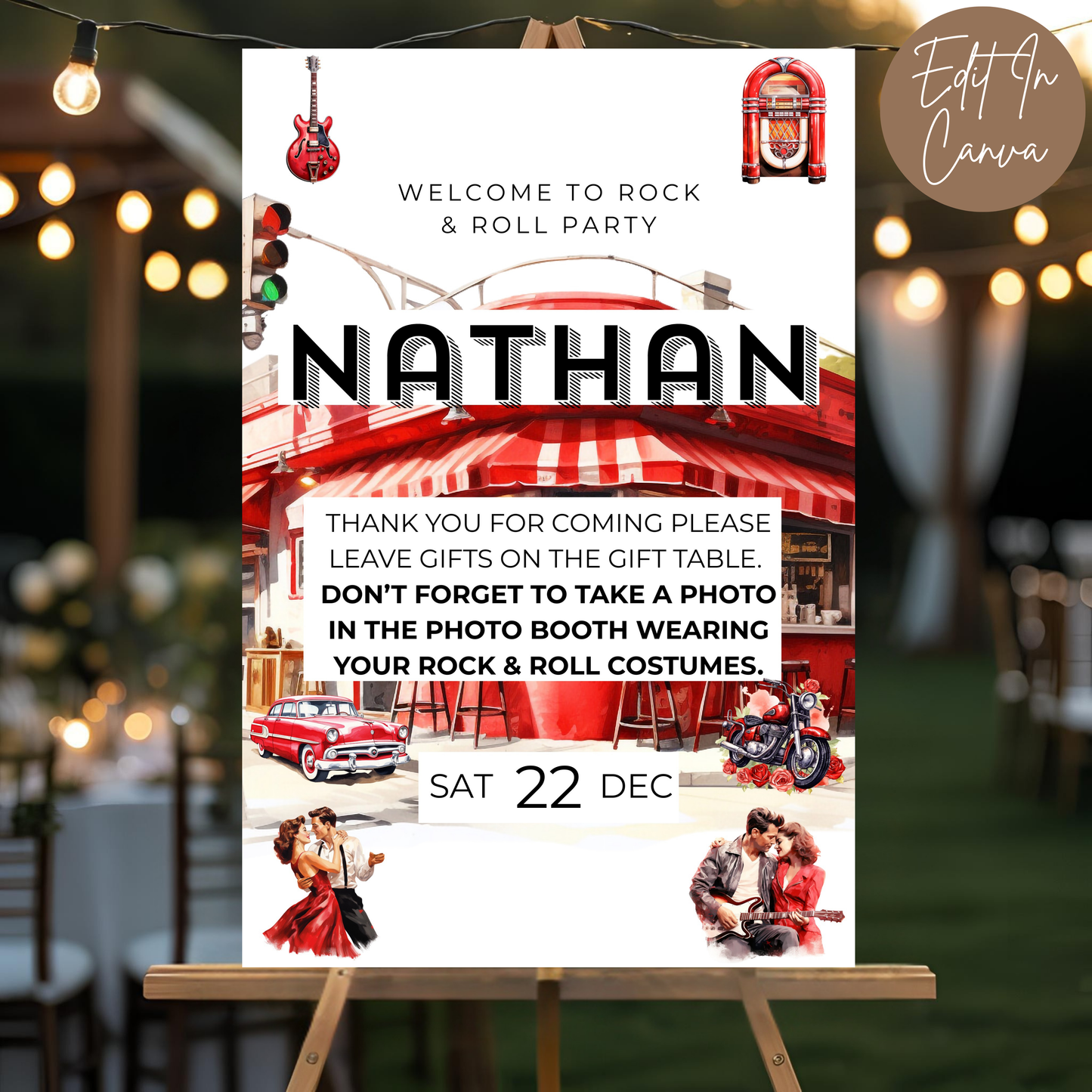 80th Birthday Welcome Sign Male