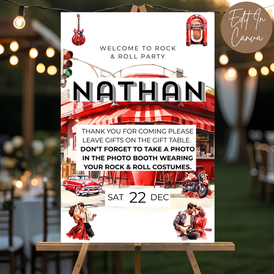 80th Birthday Welcome Sign Male