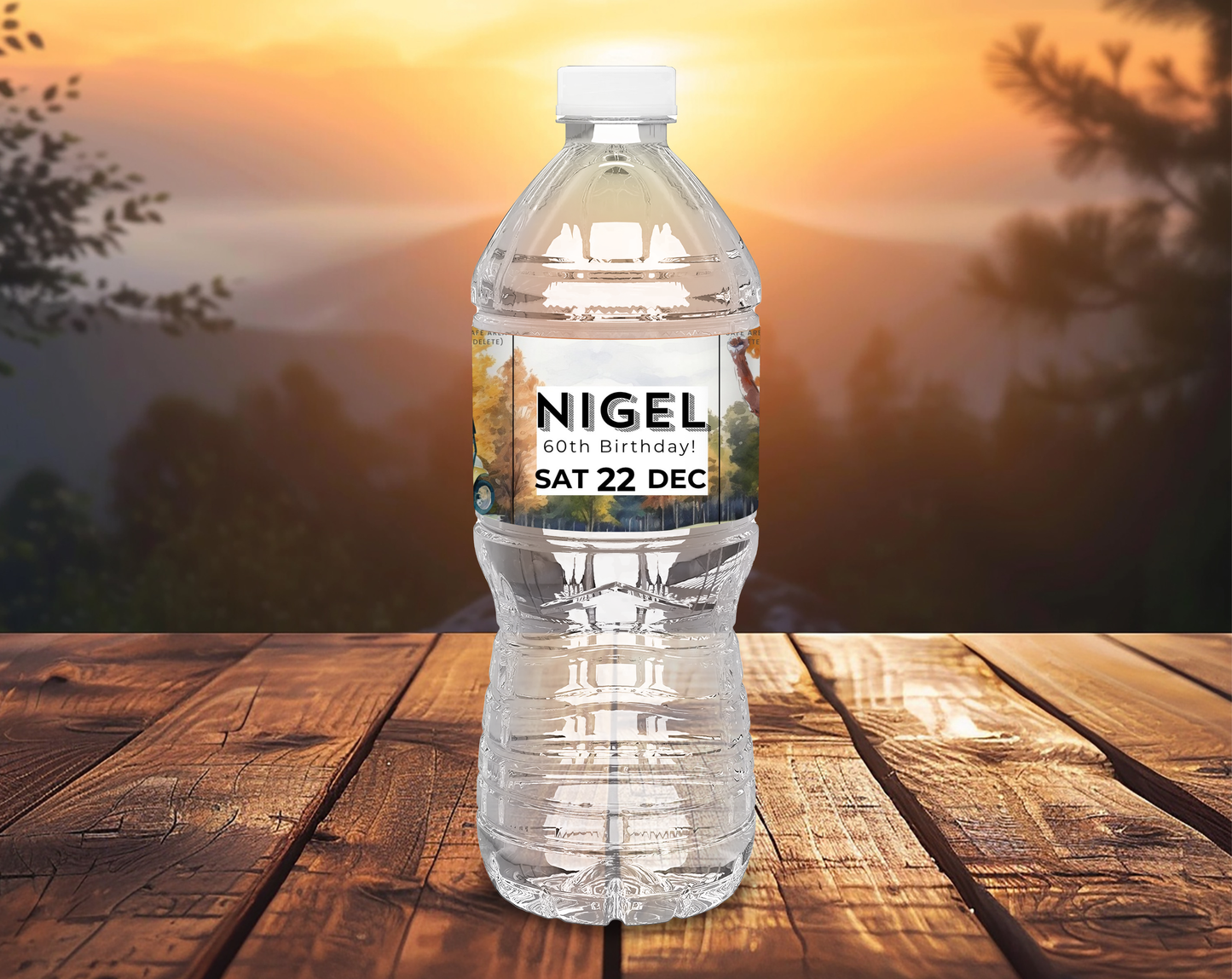 60th Birthday Water Bottle Label