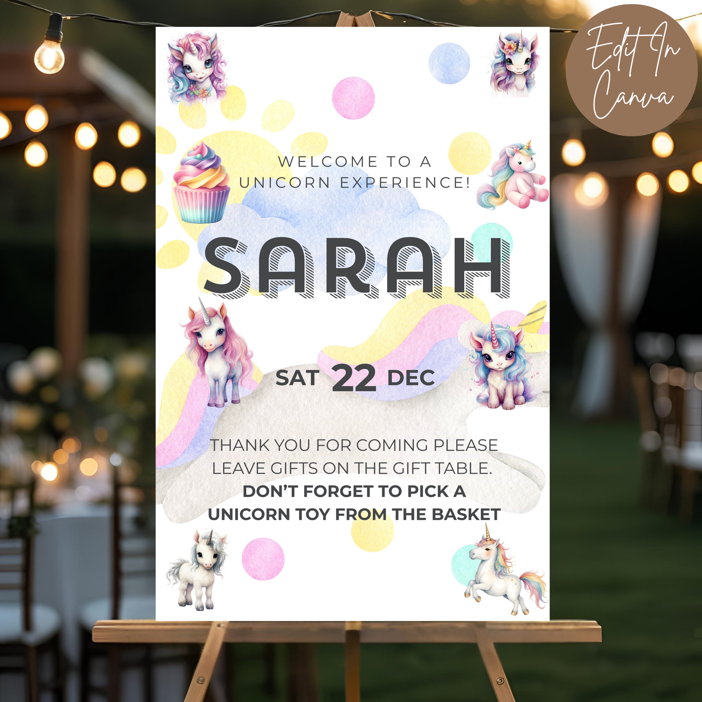 6th Birthday Welcome Sign Female