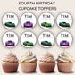 4th Birthday Party Cupcake Toppers Boy