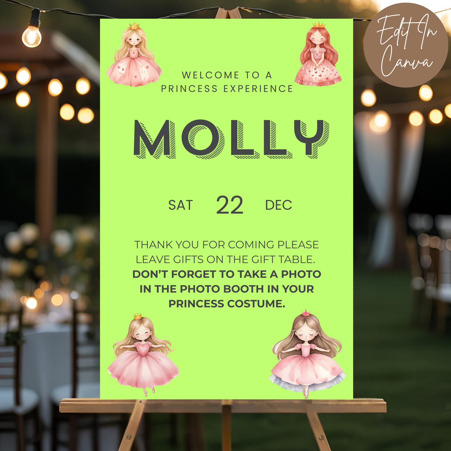 5th Birthday Welcome Sign