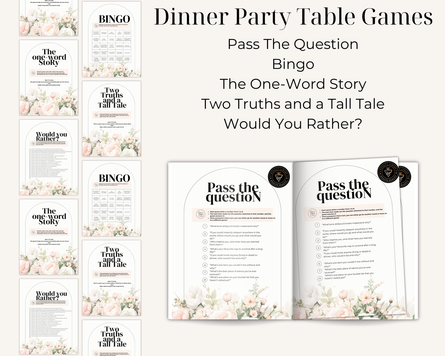 Dinner Party Table Games