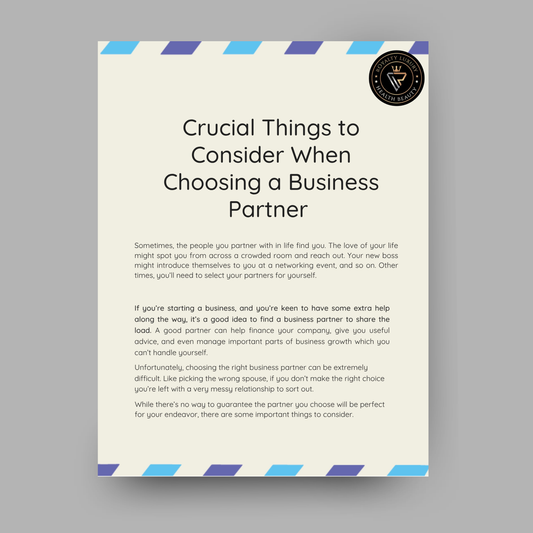 Crucial Things To Consider When Choosing A Business Partner
