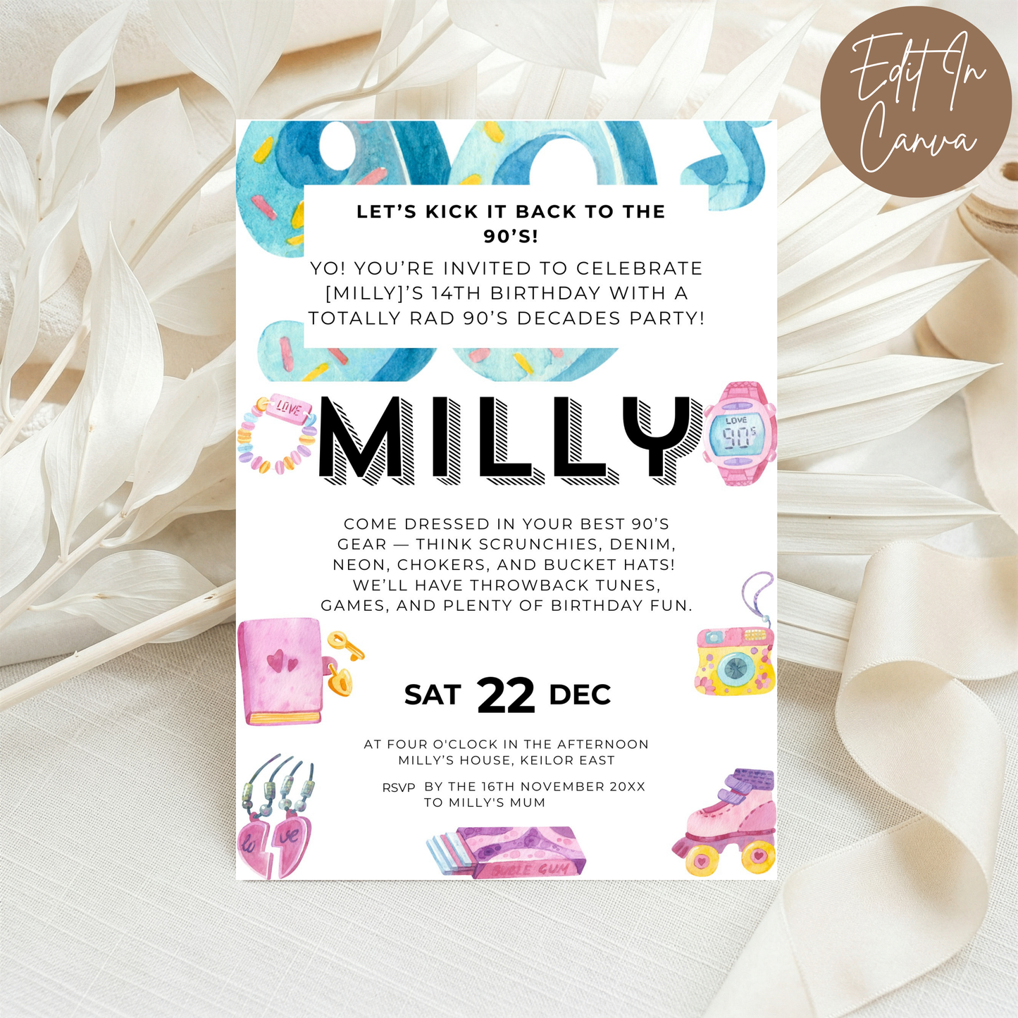 14th Birthday Invitation Female