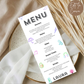 18th Birthday Menu Female