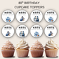 80th Birthday Cupcake Toppers Girl
