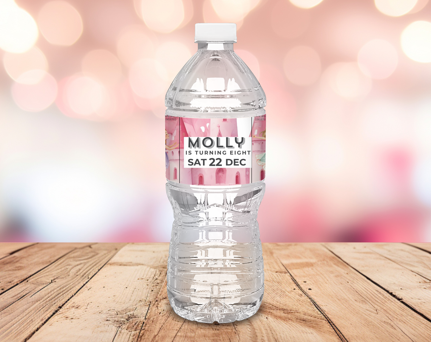 8th Birthday Water Bottle Label Female