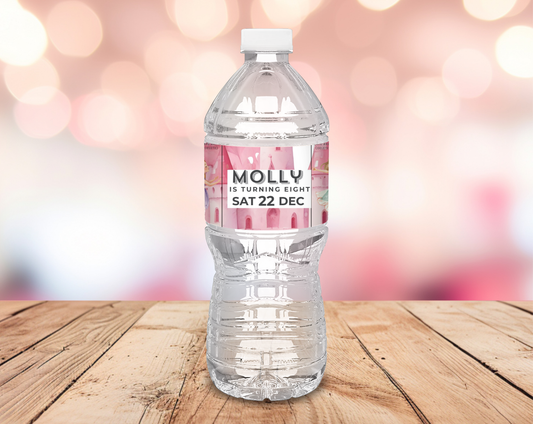 8th Birthday Water Bottle Label Female