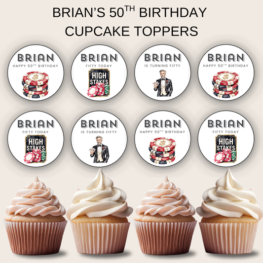 50th Birthday Cupcake Topper Man