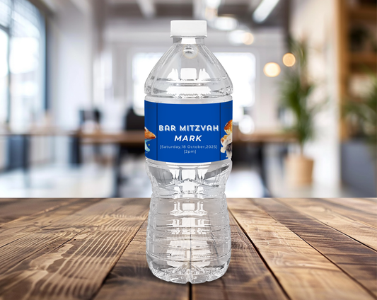 Bar Mitzvah Water Bottle Label