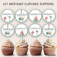 1st Birthday Cupcake Toppers Girl