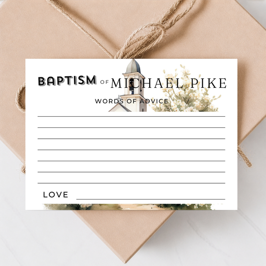 Baptism Word of Advice Card Male