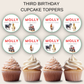 3rd Birthday Cupcake Toppers Girl