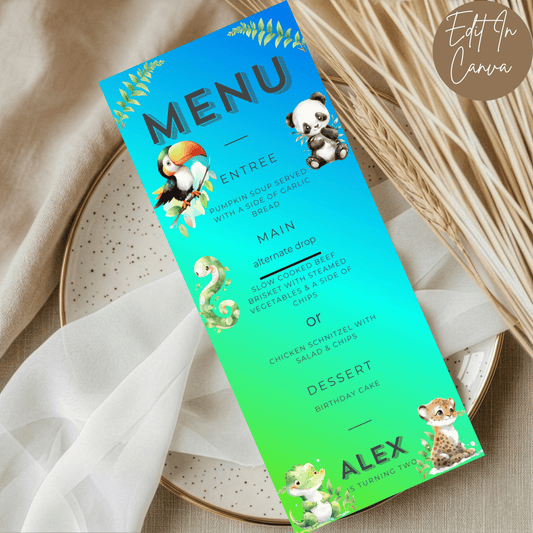 2nd Birthday Menu
