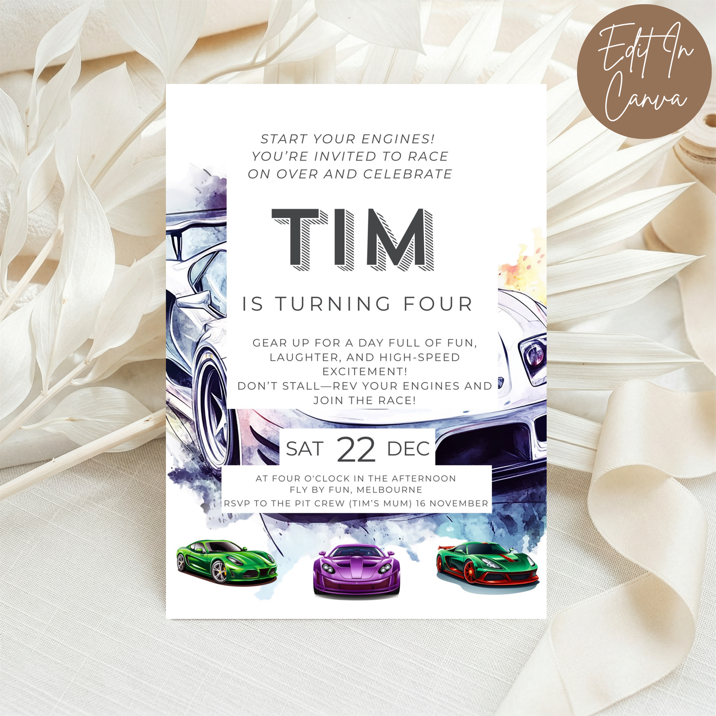 4th Birthday Invitation Male