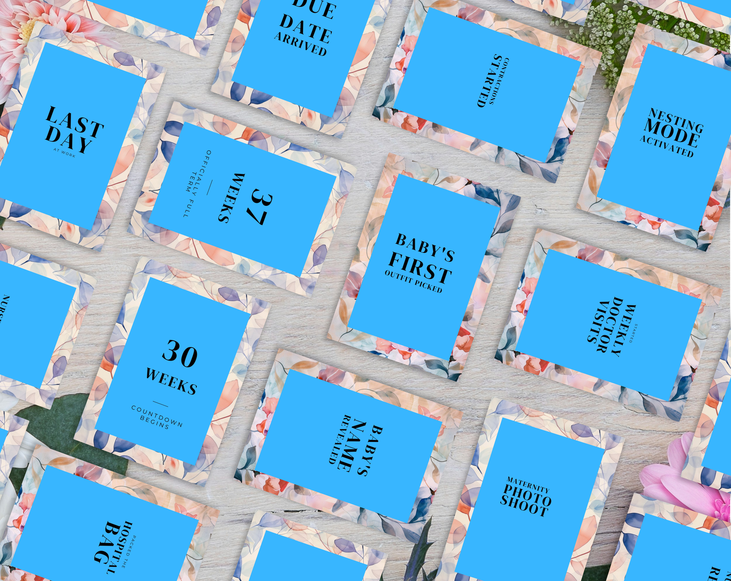 40 Pregnancy Milestone Cards