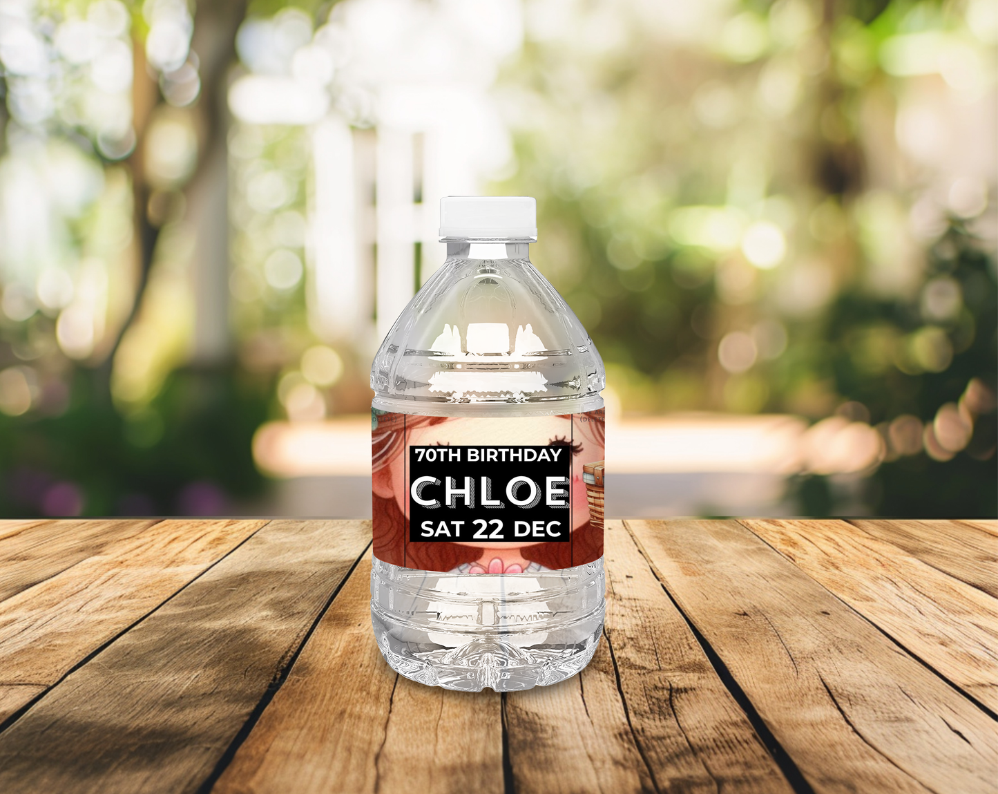 70th Birthday Water Bottle Label Female